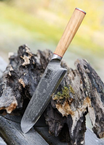 Cuchillo de cocina Santoku, acero de Damasco DTYT-DSK-OK - Espadas y Más