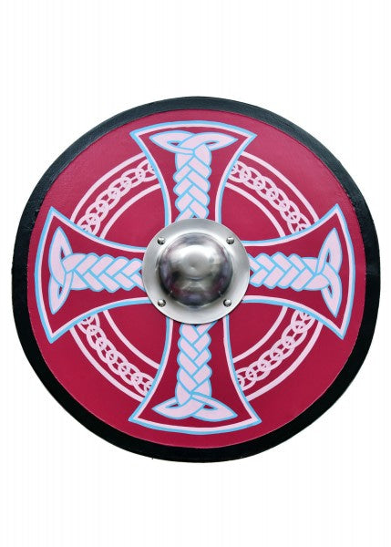 Escudo vikingo con motivo de cruz celta, pintado a mano, 61 cm 1116003800 - Espadas y Más
