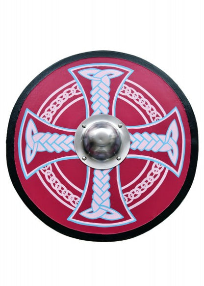 Escudo vikingo con motivo de cruz celta, pintado a mano, 61 cm 1116003800 - Espadas y Más