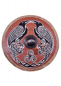 Imagen de Escudo vikingo 'Huginn & Muninn' con ribete de cuero crudo, 80 cm 1116448100 parte de nuestra colección en Espadas y más, sitio oficial.