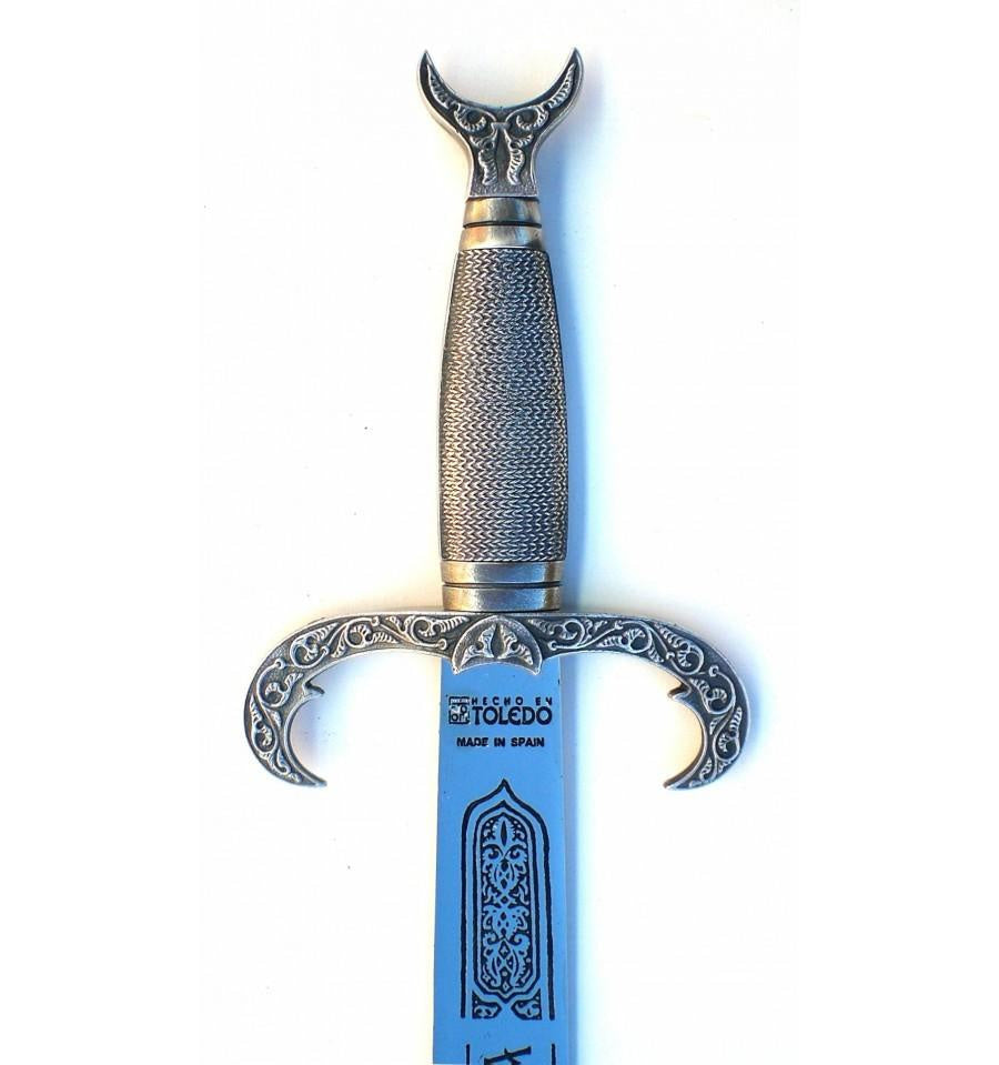 Detalle de la Espada medieval Cimitarra Árabe como las cimitarras árabes históricas. Realizada en Toledo y vendida por Espadas y más