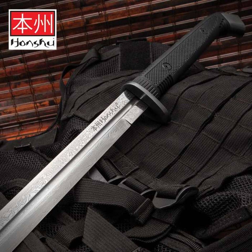 Espada de doble filo Honsu Boshin damasco con vaina 41506 - Espadas y Más