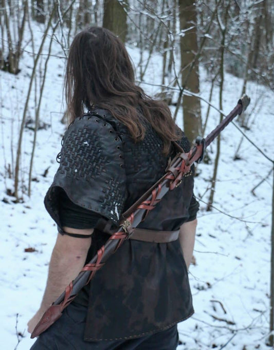 Espada de fantasía Barbarian afilada a dos manos con vaina en la espalda AES21 - Espadas y Más