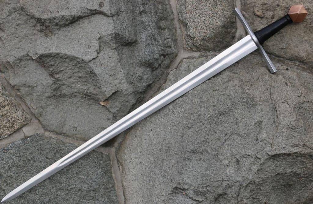 Espada medieval Frederick del siglo XIV con pomo de bronce MSW219 - Espadas y Más