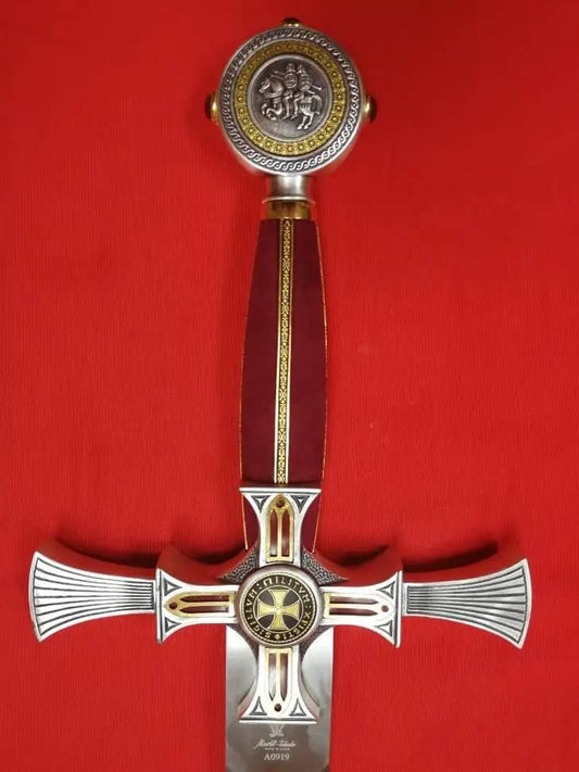 Espada Templaria Damasquinada Edicion limitada 597 - Espadas y Más