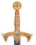 Espada Templaría oro Grabado profundo MA584 - Espadas y Más