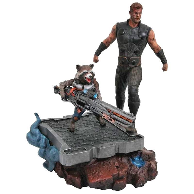 Estatua Thor & Rocket Raccoon Vengadores Infinity War Marvel 30cm - Espadas y Más