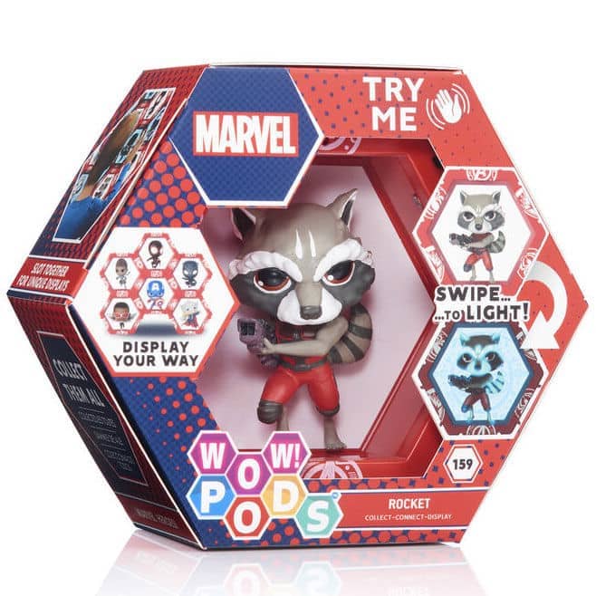 Figura led WOW! POD Rocket Raccoon Marvel - Espadas y Más