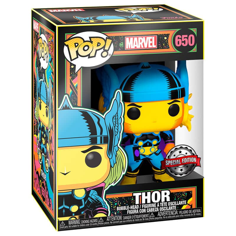 Figura POP Marvel Black Light Thor - Espadas y Más