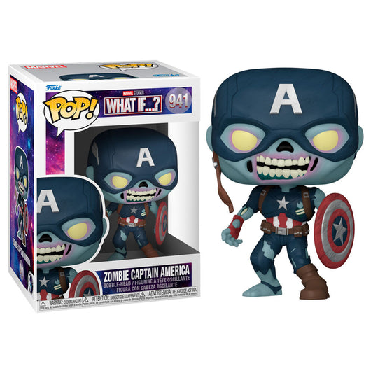 Figura POP Marvel What If Zombie Captain America - Espadas y Más