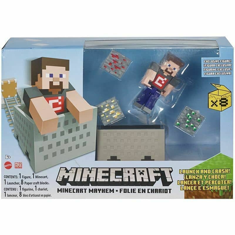 Figura Steve Vagoneta Explosiva Minecraft - Espadas y Más