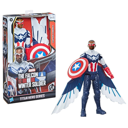 Figura Titan Capitan America Falcon y el Soldado de Inverno Marvel 30cm - Espadas y Más