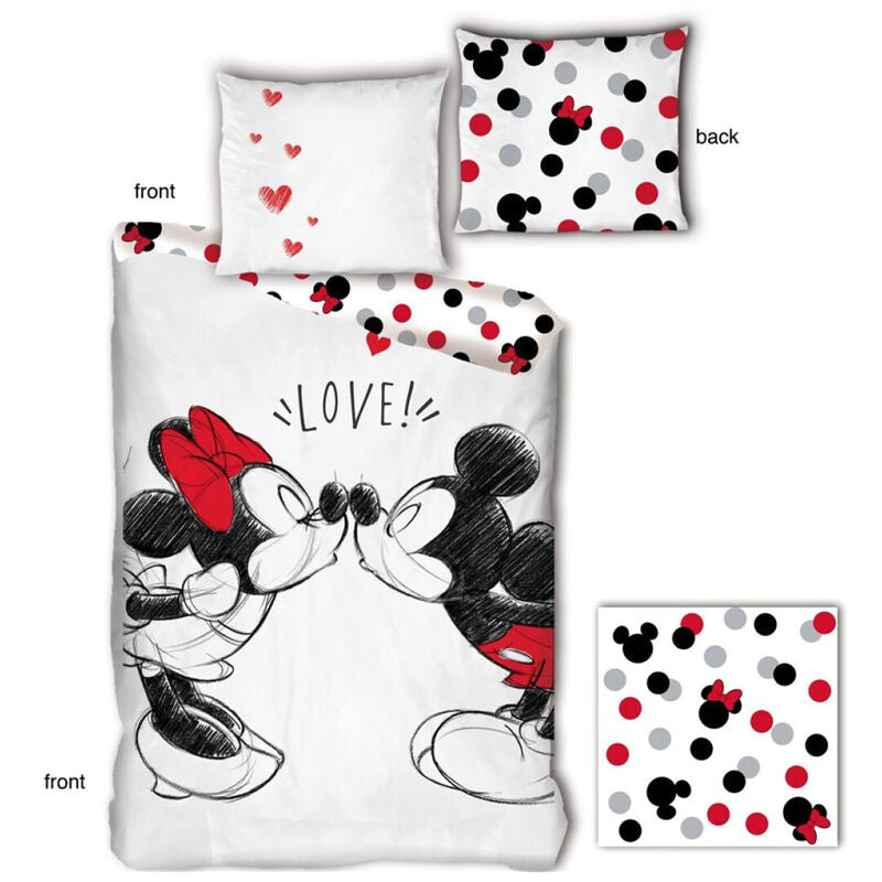 Funda nordica Mickey Minnie Disney cama 90cm algodon organico - Espadas y Más