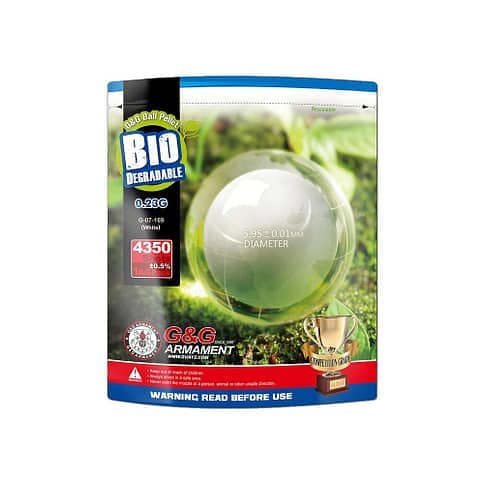 G&G ARMAMENT BIO BOLAS PELLET 0.20G VERDE (GG-B020V) - Espadas y Más