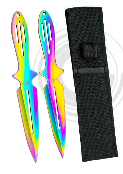 H7005 SET 2 CUCHILLO LANZADOR RAINBOW - Espadas y Más