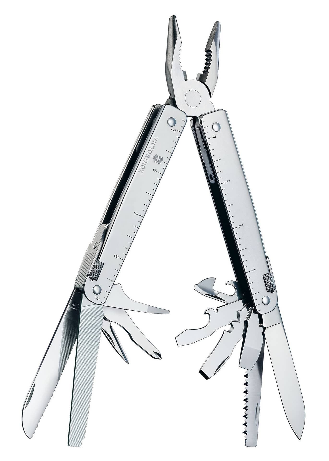 Herramienta Multiusos SwissTool, en un estuche de cuero Victorinox VI-3.0323.L - Espadas y Más