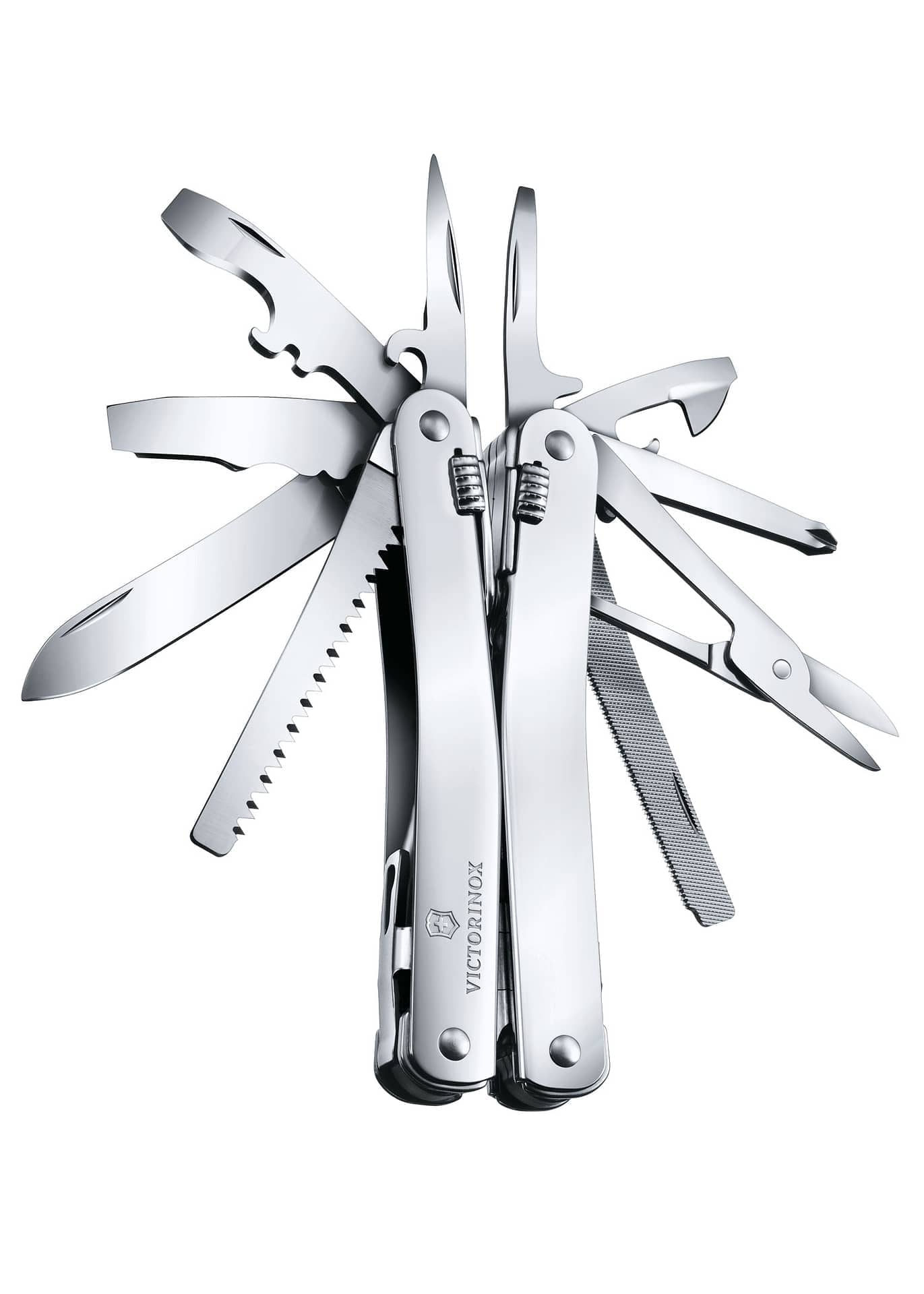 Herramienta multiusos SwissTool Spirit X, en un estuche de cuero Victorinox VI-3.0224.L - Espadas y Más