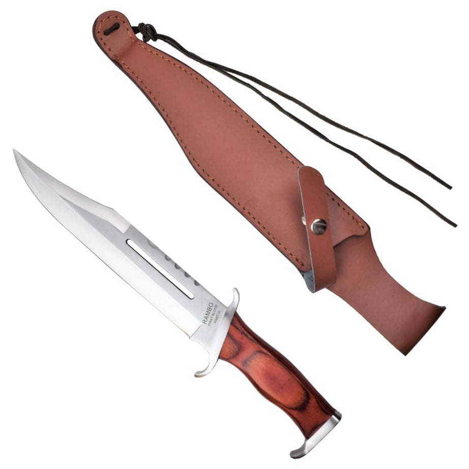 cuchillo de rambo caza supervivencia tactico con funda de combate militar  Nuevo