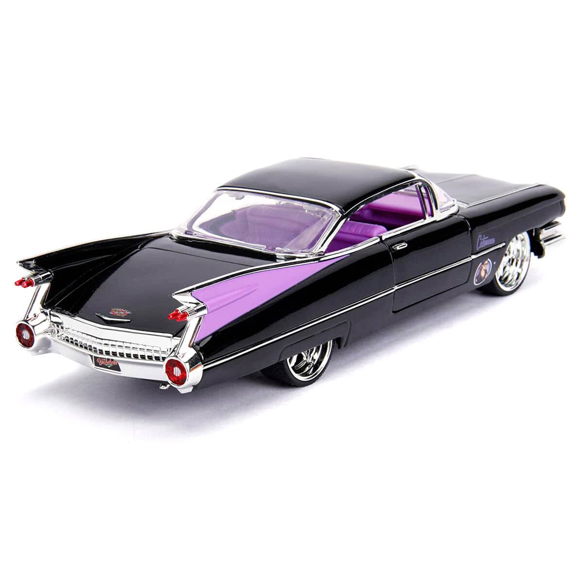 Set figura + coche metal Cadillac Coupe Deville 1959 Catwoman DC Comics - Espadas y Más