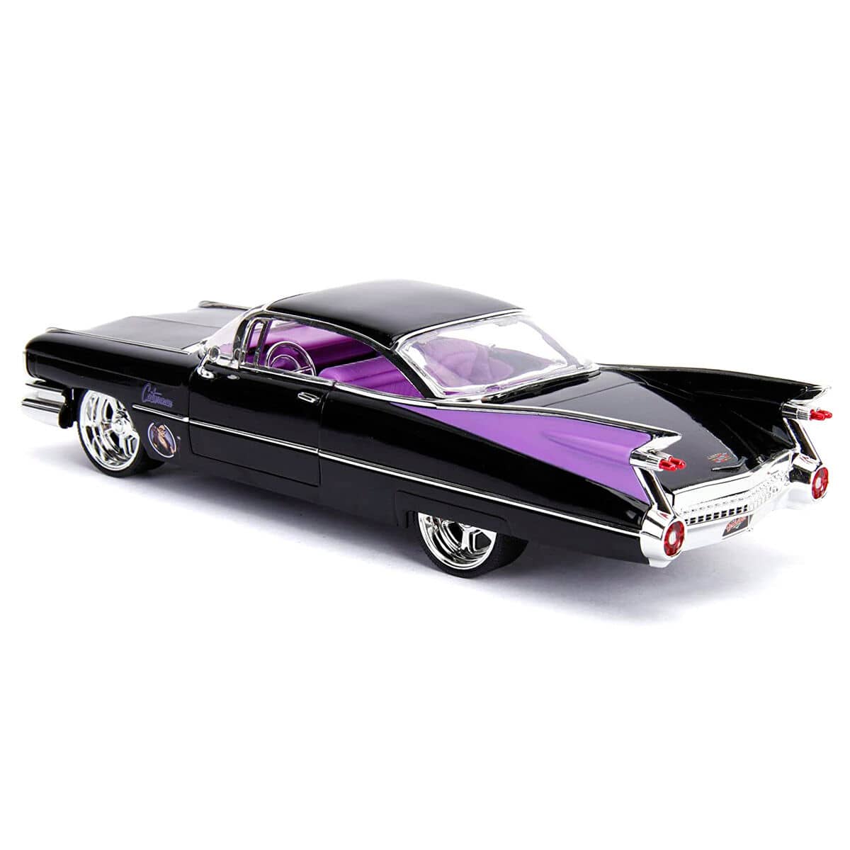 Set figura + coche metal Cadillac Coupe Deville 1959 Catwoman DC Comics
