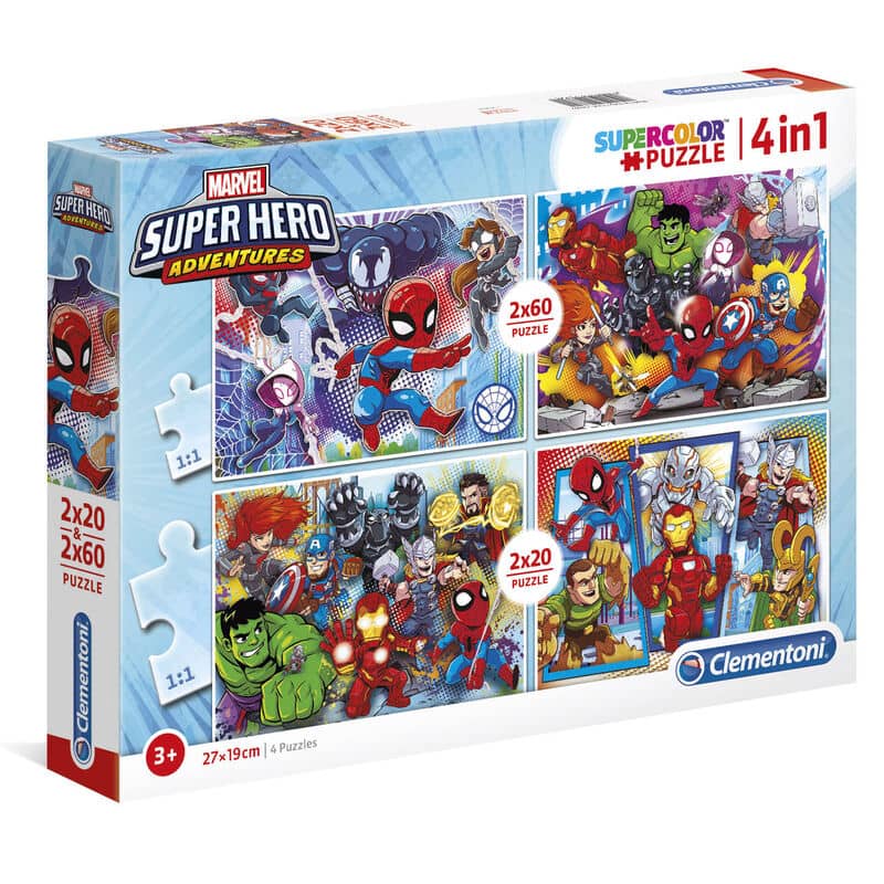 Puzzle Super Hero Marvel 2x20pzs 2x60pzs - Espadas y Más