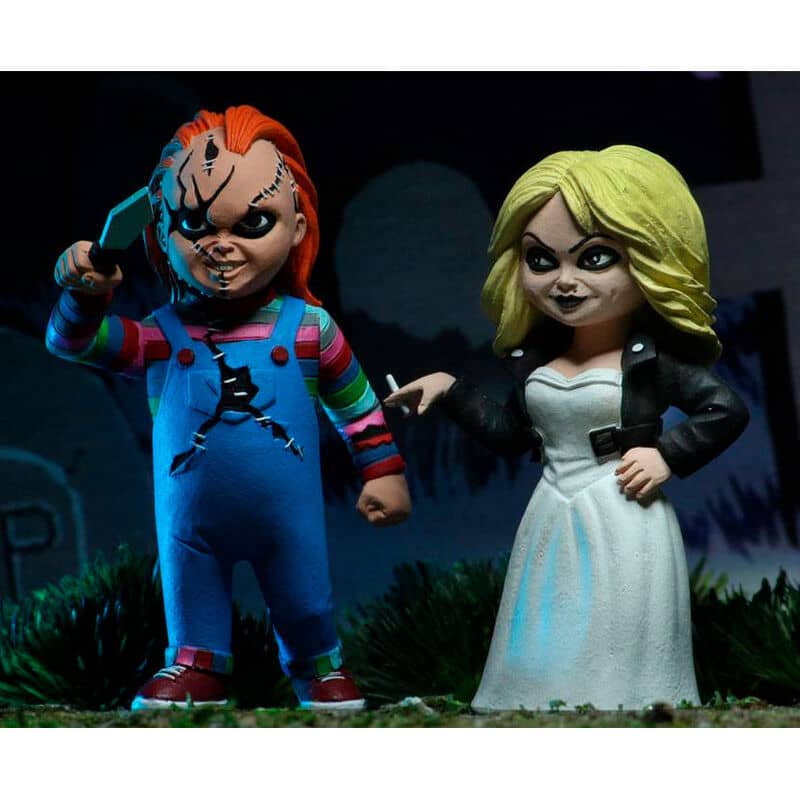Pack 2 figuras Chucky y Tiffany La Novia de Chucky Toony Terrors 15cm - Espadas y Más