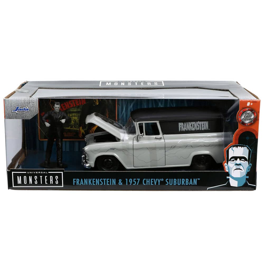 Imagen de Set figura + coche Chevy Suburban Delivery 1957 Frankenstein parte de nuestra colección en Espadas y más, sitio oficial.
