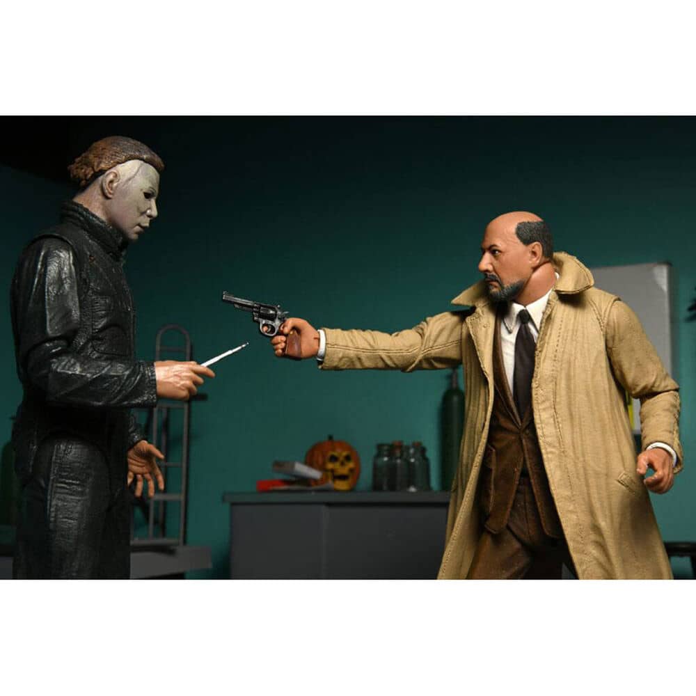 Blister 2 figuras Ultimate Michael Myers + DR Loomis Scale Action Halloween 2 18cm - Espadas y Más