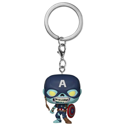 Llavero Pocket POP Marvel What If Zombie Captain America - Espadas y Más