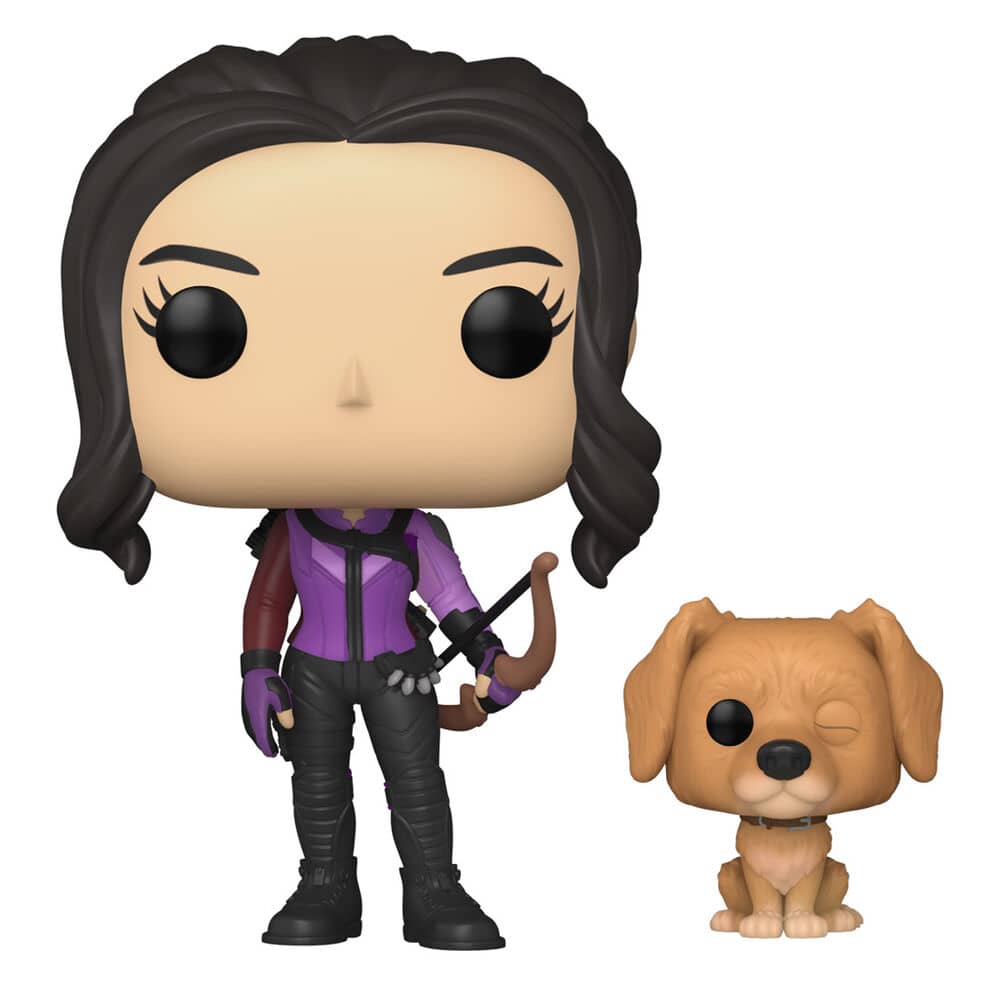 Figura POP Marvel Hawkeye Kate Bishop Lucky the Pizza Dog - Espadas y Más