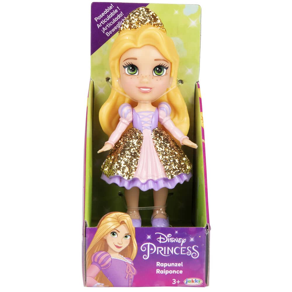 Expositor Mini Muñecas con purpurina Princesas Disney 8cm surtido - Espadas y Más