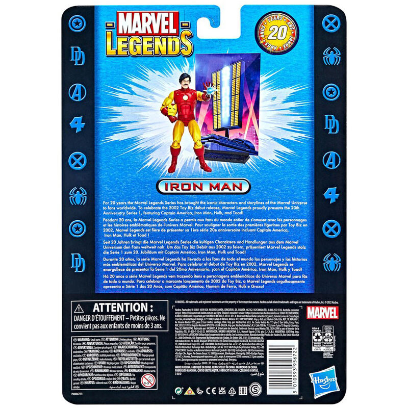Figura Iron Man 20 Aniversario Marvel Legends 15cm
