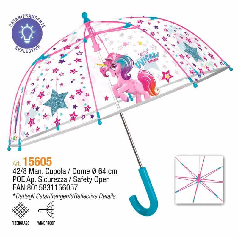 Paraguas manual transparente Unicorn 42cm - Espadas y Más
