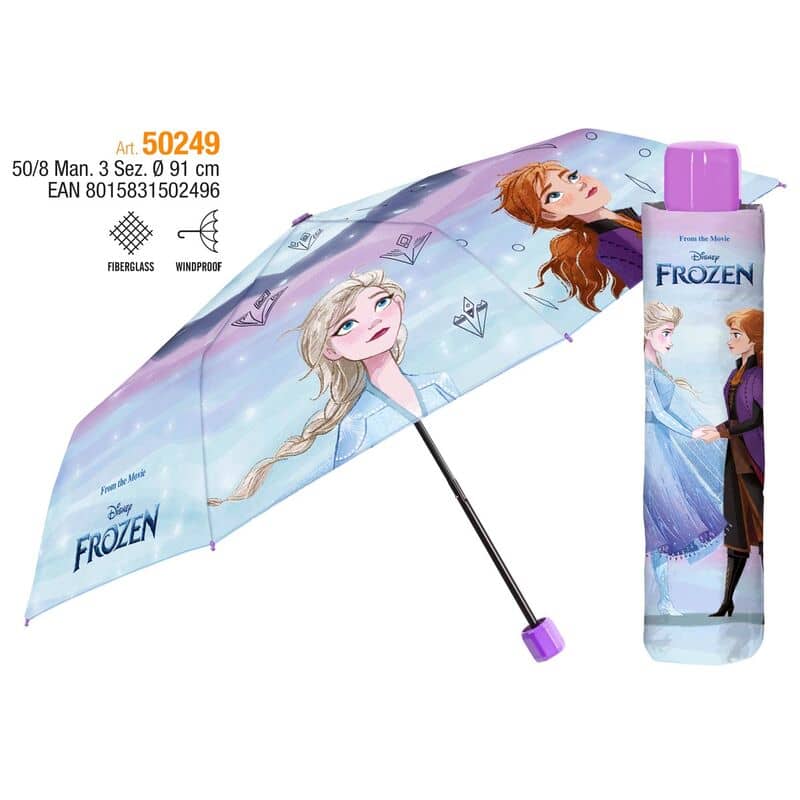 Paraguas plegable manual Frozen 2 Disney 50cm - Espadas y Más