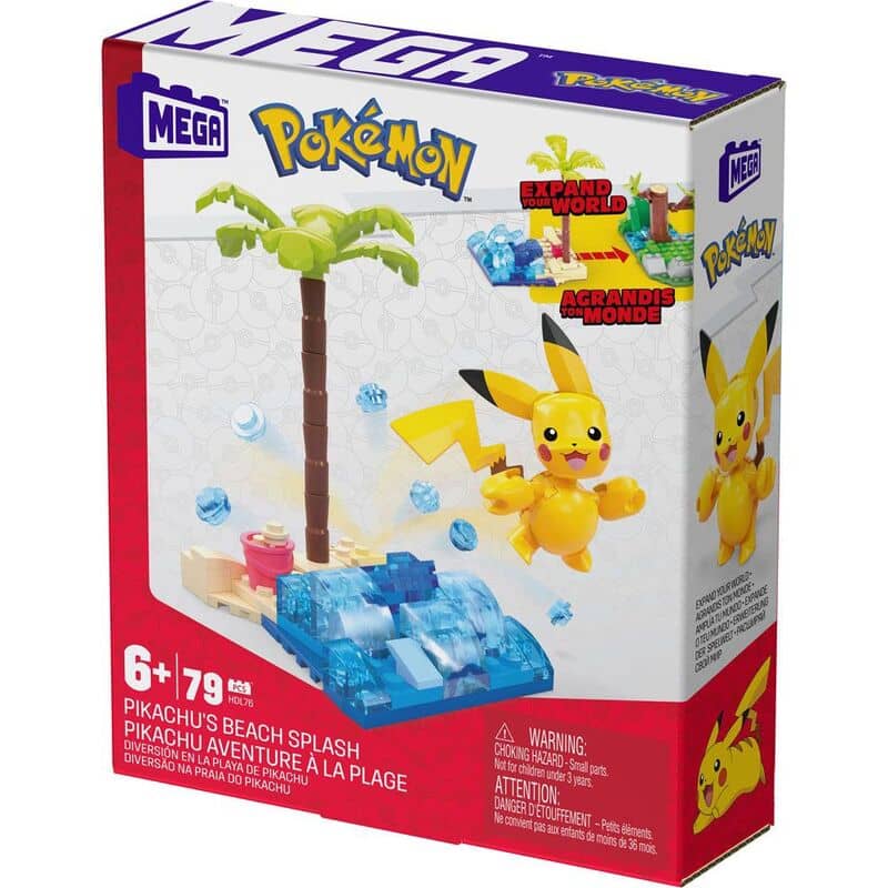 Kit Construccion Mega Construx Pikachu Beach Splahs Pokemon 79pzs - Espadas y Más