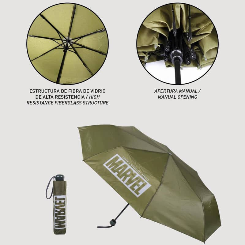 Paraguas manual plegable Marvel 53cm - Espadas y Más