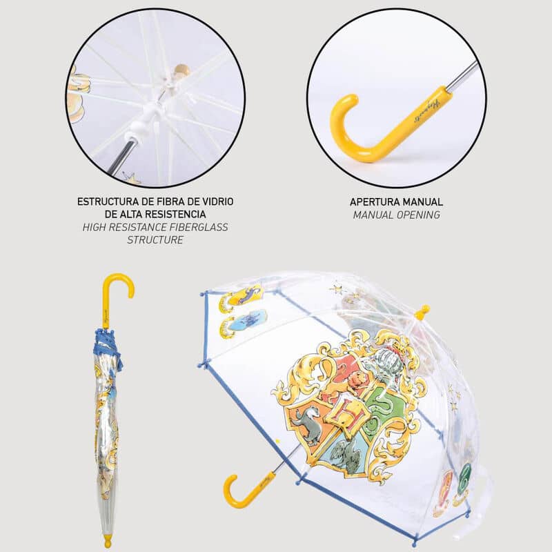 Paraguas manual burbuja Hogwarts Harry Potter 45cm - Espadas y Más