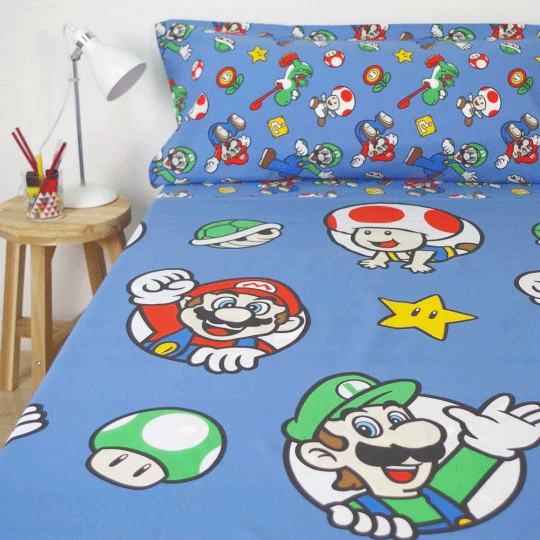 Super Mario Bros. Bettlaken-Set, 90 cm