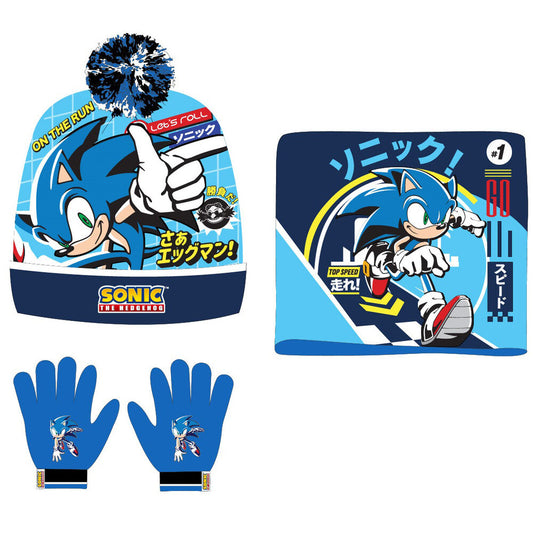 Imagenes del producto Conjunto gorro guantes braga cuello Sonic the Hedgehog