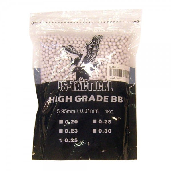 JS-PELLET TACTICAL BOLA 0.25G BLANCO (JS-BB0.25) - Espadas y Más