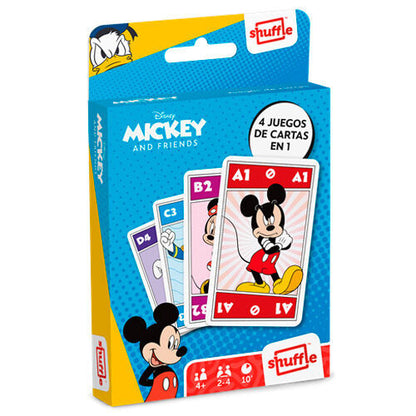 Juego cartas Shuffle 4 en 1 Mickey and Friends Disney - Espadas y Más