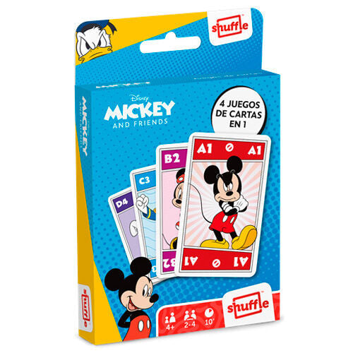 Juego cartas Shuffle 4 en 1 Mickey and Friends Disney - Espadas y Más