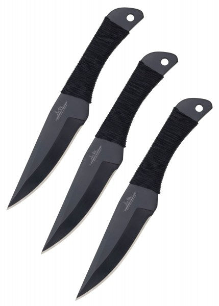 Juego de 3 cuchillos arrojadizos con mango de cordón, grande, negro Gil Hibben UC-GH0947B - Espadas y Más
