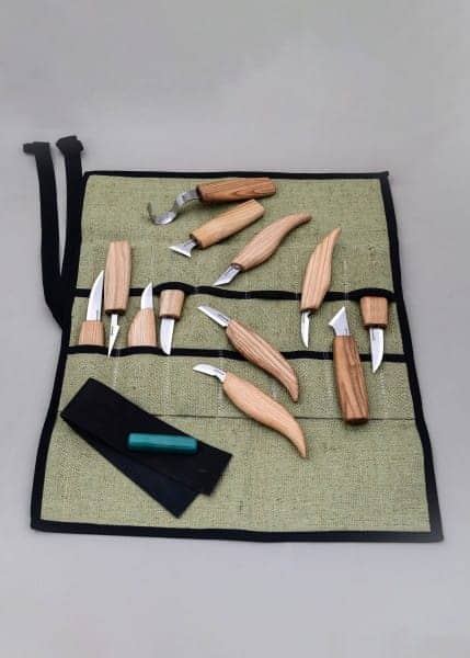 Juego de talla de madera de 12 cuchillos en rollo de herramientas + accesorios, BeaverCraft BC-S10 - Espadas y Más