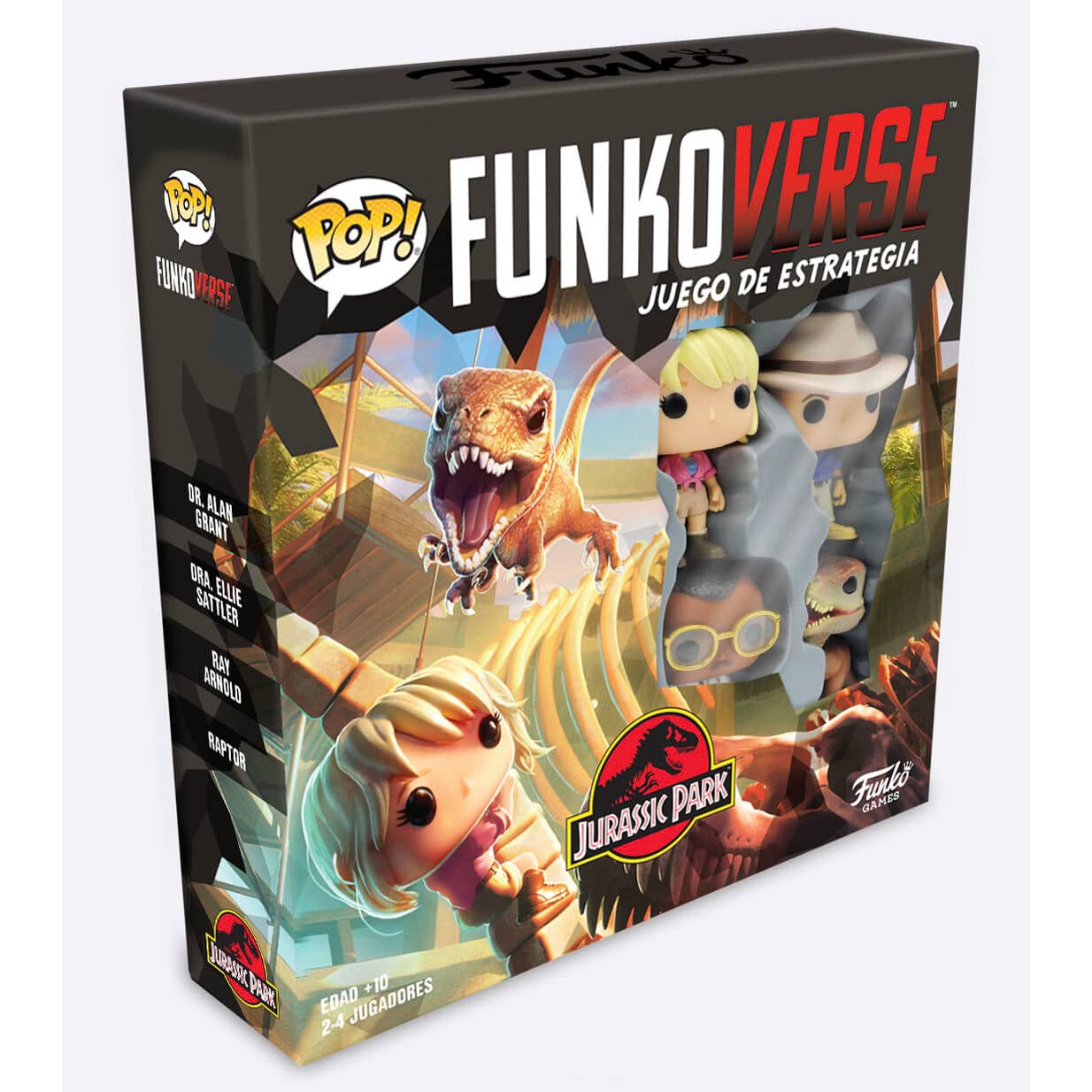 Juego mesa POP Funkoverse Jurassic Park 4fig Español - Espadas y Más