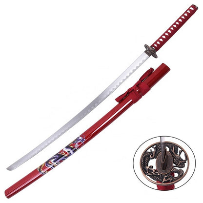 Katana dragon decorativa roja sw1353 - Espadas y Más