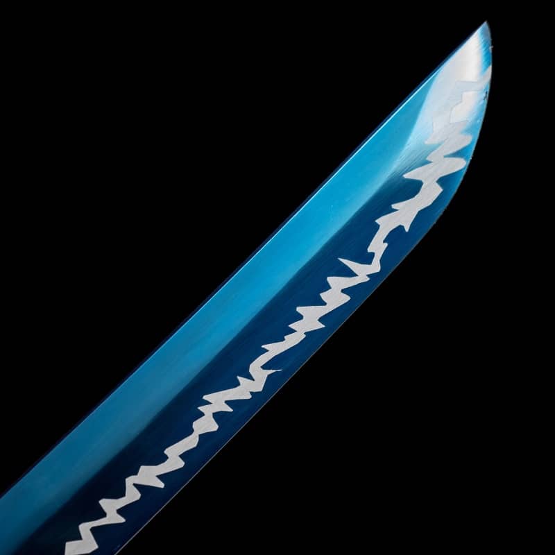 Katana Funcional de acero en azul y blanco, hechas a mano - 106 cm - Espadas y Más
