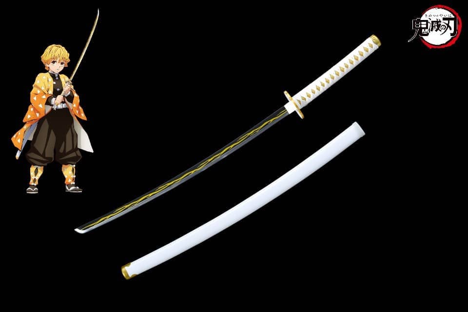 Katana funcional Zenitsu Agatsuma Kimetsu no Yaiba Demon Slayer 42009 - Espadas y Más