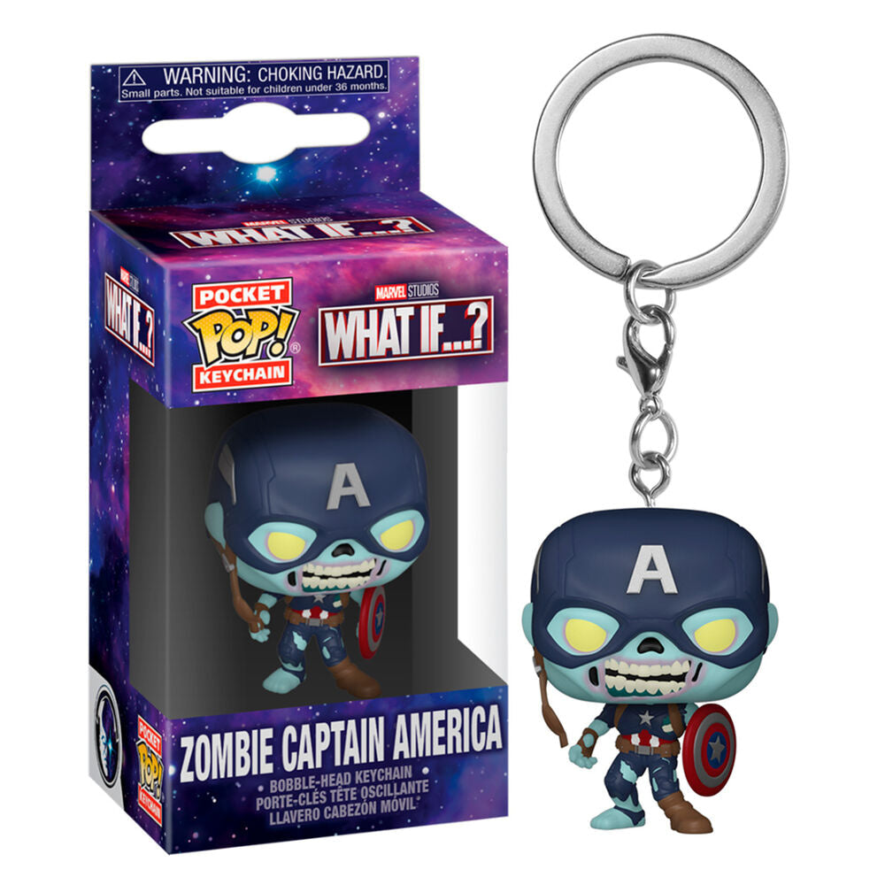 Llavero Pocket POP Marvel What If Zombie Captain America - Espadas y Más