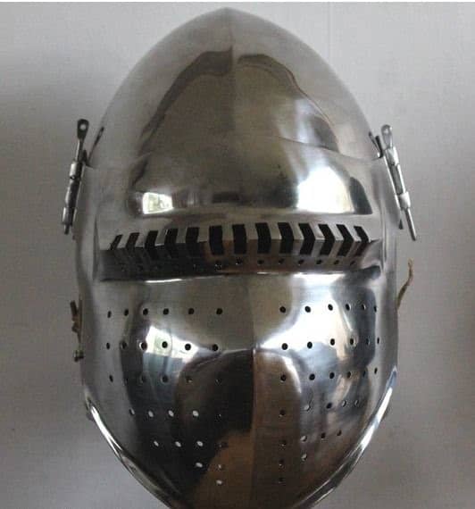 Casco Bacinete de batalla 4 - acero 2mm - Espadas y Más